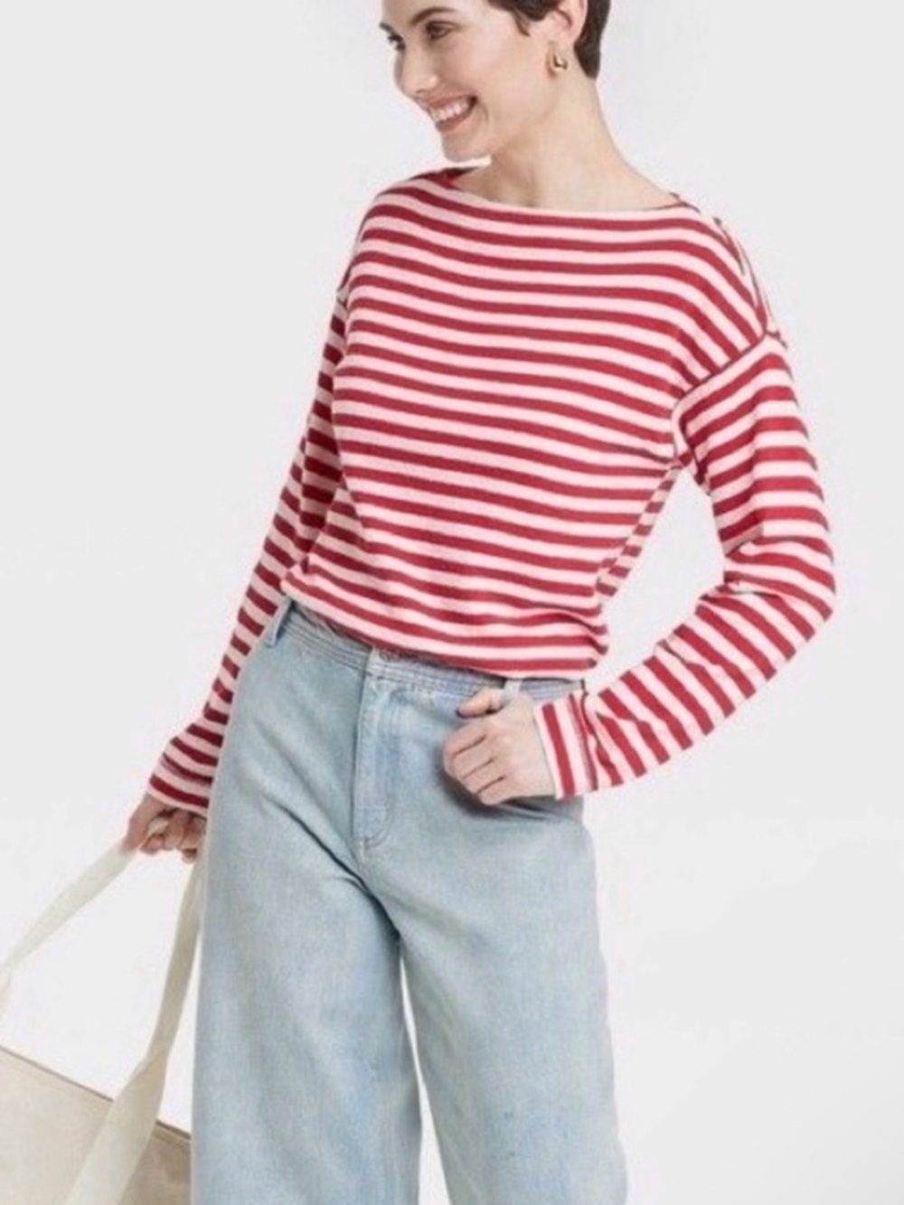 Universal Thread Stripe Terry Boatneck Top